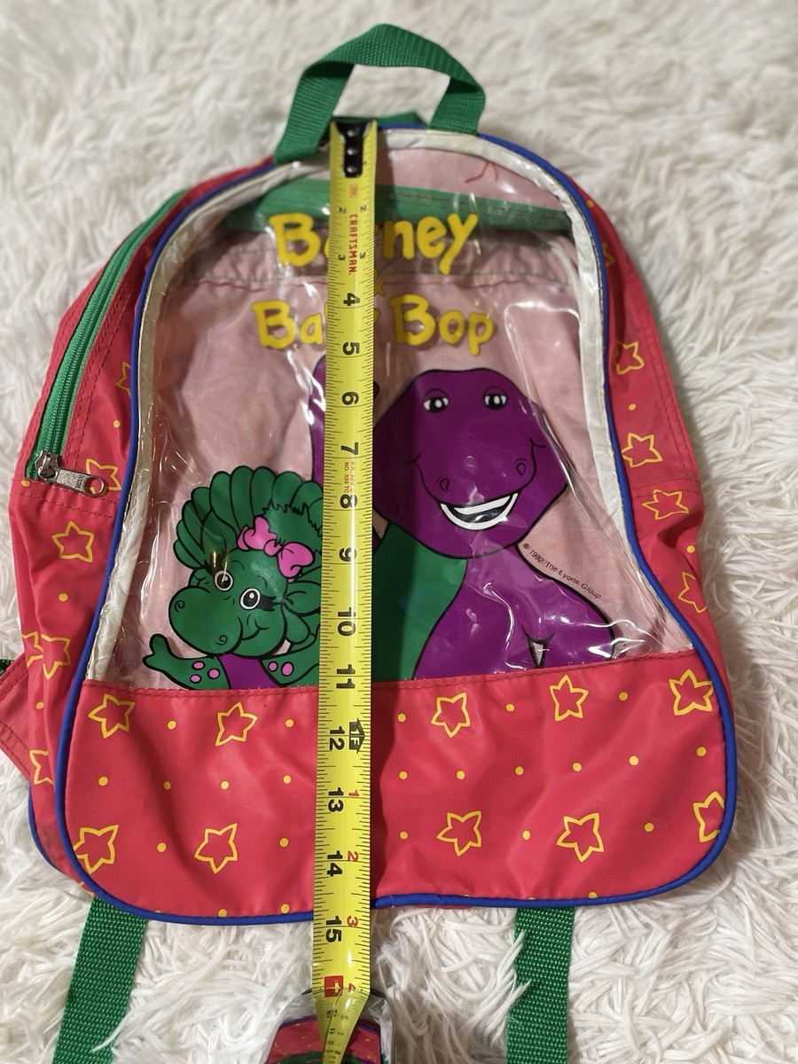 Vintage 1992 Barney Baby Bop Purple Dinosaur Stars Clear Childhood