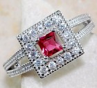 1CT Heat Treated  Rubellite Tourmaline 925   Sterling Silver Ring   Sz 6 L1-1 — photo 1