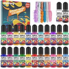 Epoxy Resin Pigment - 24 Colors Liquid Translucent Dye, Highly Concentrated f...