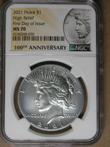 $1 2021 Peace Silver Dollar NGC MS70 First Day Issue Philadelphia * AvenueCoin