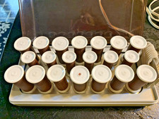 Vintage Conair Cushion Curl HS6 20 Hot Rollers Hair Curlers 9 Clips works great