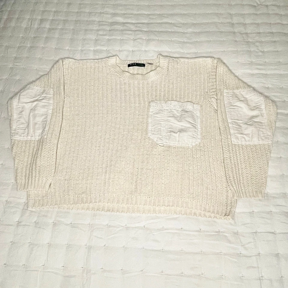 VTG Intro by Fenn Wright & Manson Cropped Knit Pullover Sweater | Cream Size S - Image 2 of 4