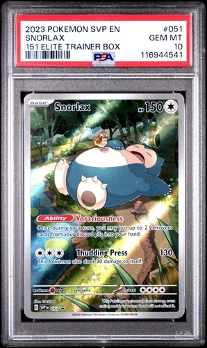 2023 POKEMON SVP EN-SV BLACK STAR PROMO 151 ELITE TRAINER BOX SNORLAX PSA 10