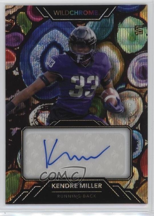 2023 Wildchrome Draft Football Edition 1/1 Kendre Miller Rookie Auto RC 1v3