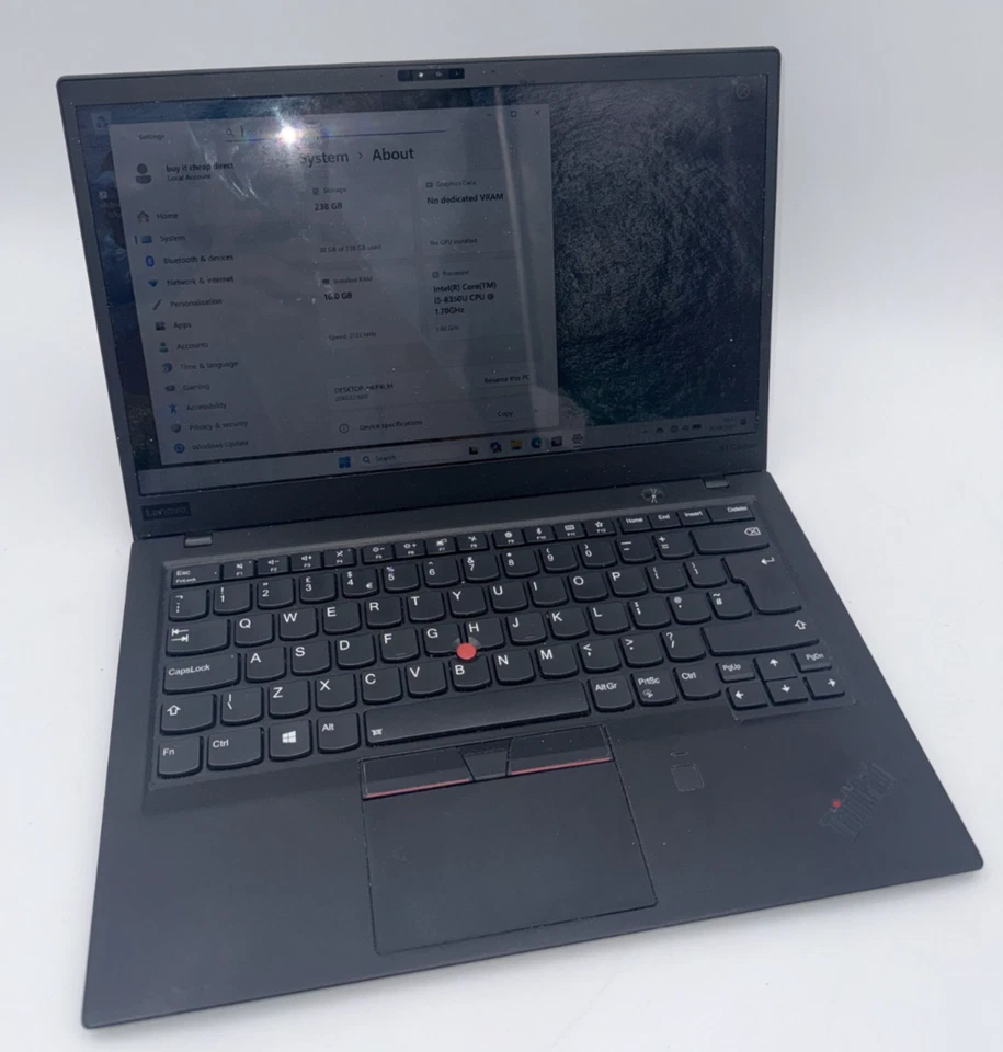 Lenovo ThinkPad X1 Carbon · i5-8350U · 16GB · 256GB, photo 1 of 5