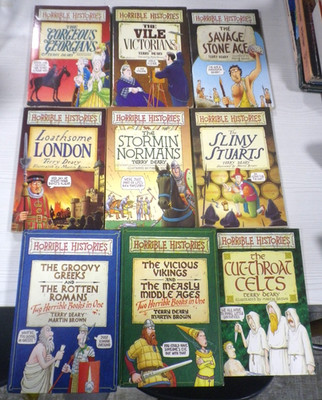 Horrible History Paperback Books x 13 Plus 2 Hardbacks by Terry Deary