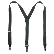CTM Men's Big  Tall Elastic Clip End Premium Solid Suspenders