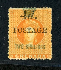 [GRENADA] 1888-91 4d on 2s SG 42 / SC 32 (5mm overprint) F-VF (HR) CA3212