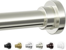 Heavy Duty Shower Curtain Rod Tension Adjustable No Rust Brushed Nickel