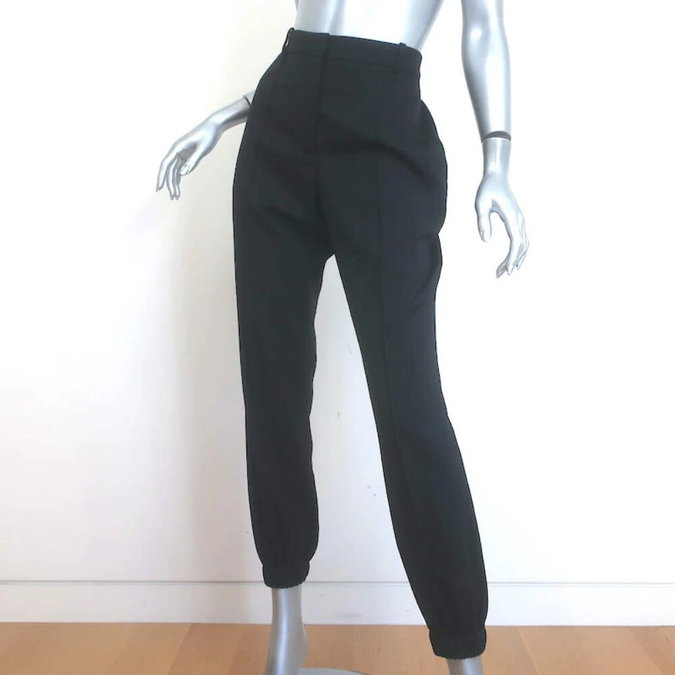 Pantalones de chándal Alexander McQueen Pintuck de lana negros talla 44 Foto 2 de 4
