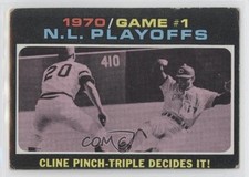 1971 Topps 1970 NL Playoffs Ty Cline Cline Pinch-Triple Decides It! #199 00jz