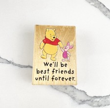 All Night Media Disney Pooh Bear Piglet Friends Forever Wood Rubber Stamp