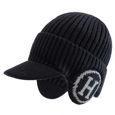 New Unisex Plush Fur Lined Winter Hat With Earflap Fashion Beanie Hats For Men W