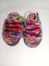 UGG Fluff Yeah Slide Slippers Tie Dye Faux Fur Women's Size 3 Pre-owned