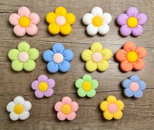 10pc Colorful Daisy Summer Garden Flower PVC Shoe Charms for Crocs or Clogs