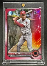 Ricardo Cabrera #/5 2022 1st Bowman Chrome Prospects Red Refractor Reds