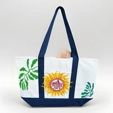 Hand-Painted Trader Joe’s Sunflower Tote 🌻 Large Canvas Bag