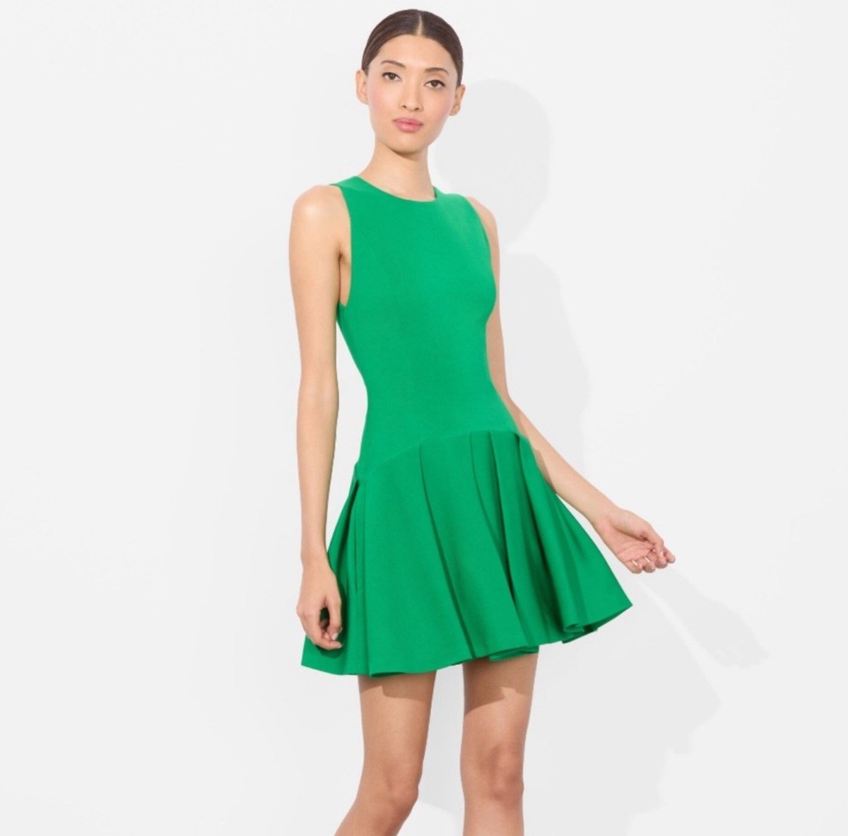 green emerald velvet dress Green Puff Sleeve Mini Dress by Alice + Olivia main image 1