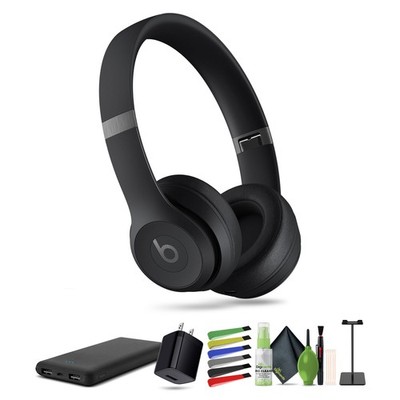 Beats by Dr. Dre Beats Solo 4 Wireless On-Ear Headphones (Matte Black) Bundle