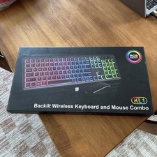 SABLUTE Wireless Bluetooth Keyboard RGB Silent Mouse Multi-Device Backlit Set