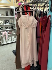Light Pink Sleeveless Bridesmaid Dress with Embellished Waist Detail