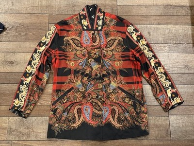 ETRO MILANO - Blazer Jacket REVERSIBLE Embroidered Dragons 38 Italy Men / Women