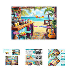Seaside Bar Puzzle 500 Pieces for Adults Beachside Drinks Jigsaw Puzzle Family