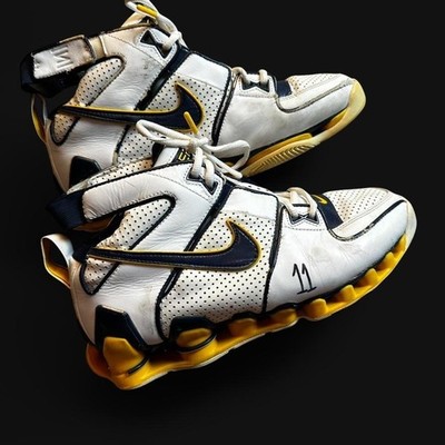 2005 Rare Nike Shox Bomber Jermaine O'Neal Pe Navy Yellow White Men's Sz 10