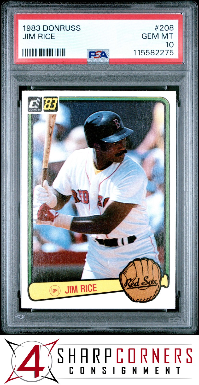 1983 DONRUSS #208 JIM RICE RED SOX HOF PSA 10