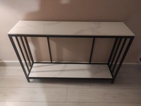 120Cm Langer Konsolentisch Rechteckiger Sofatisch Hinter Der Couch Marmor Tisch