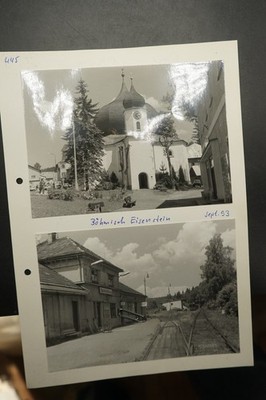 Foto Ansicht Markt Eisenstein Tschechien Bahnhof Lot Kirche 1993 Böhmen Gebäude