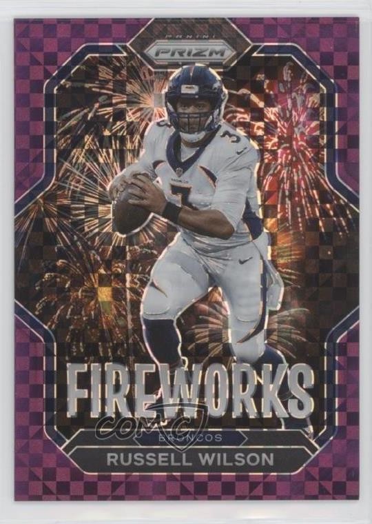 2022 Panini Prizm Fireworks Purple Power Prizm 35/49 Russell Wilson #F-5 9o3