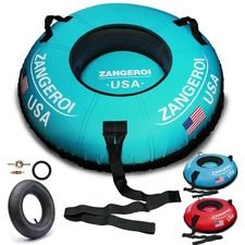 Heavy Duty 47" Inflatable Snow Tube Sled for Kids & Adults - Light Blue Cover