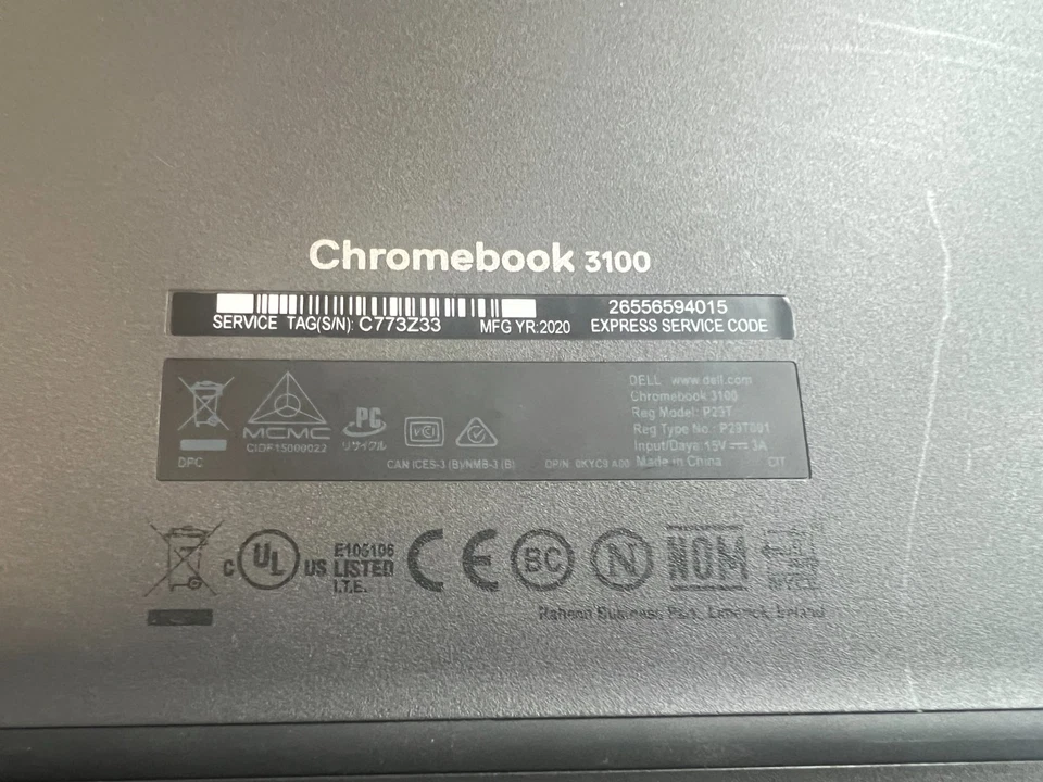 Dell Chromebook 3100 – Intel Celeron, 4 GB RAM, 16  gb Storage - Tested Working - Image 2 of 4