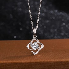 1ct Necklace Pendant White Gold Diamond Test Pass Lab-Created VVS1/D/Excellent