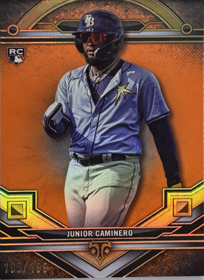 2024 Topps Triple Threads Junior Caminero Amber /199 #155 RC Tampa Bay Rays
