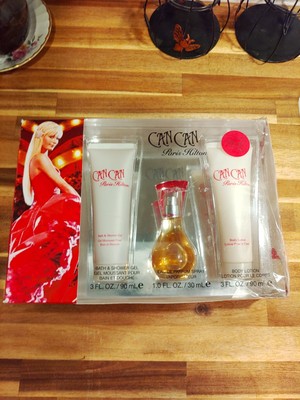 3pc Set Paris Hilton CAN CAN EDP Perfume Spray Body Lotion 3oz  Showergel