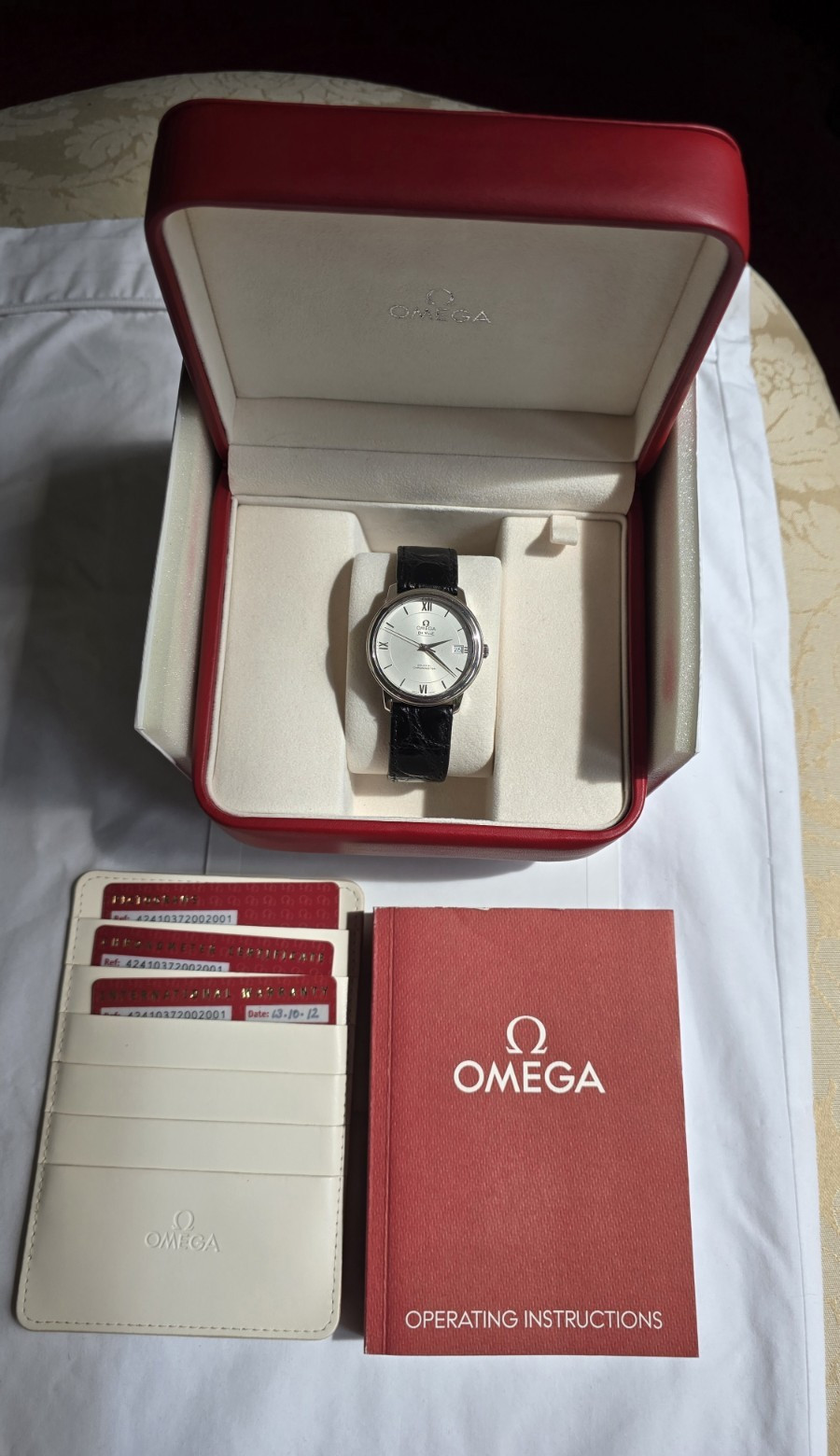 Omega De Ville Co-Axial 38mm FULL SET Box Papers Serviced + Steel & 5 Straps