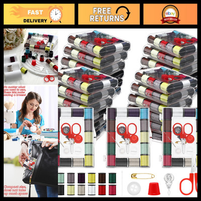 24 Pack Travel Sewing Kits - Pre-Threaded Needles, Scissors & Accessories