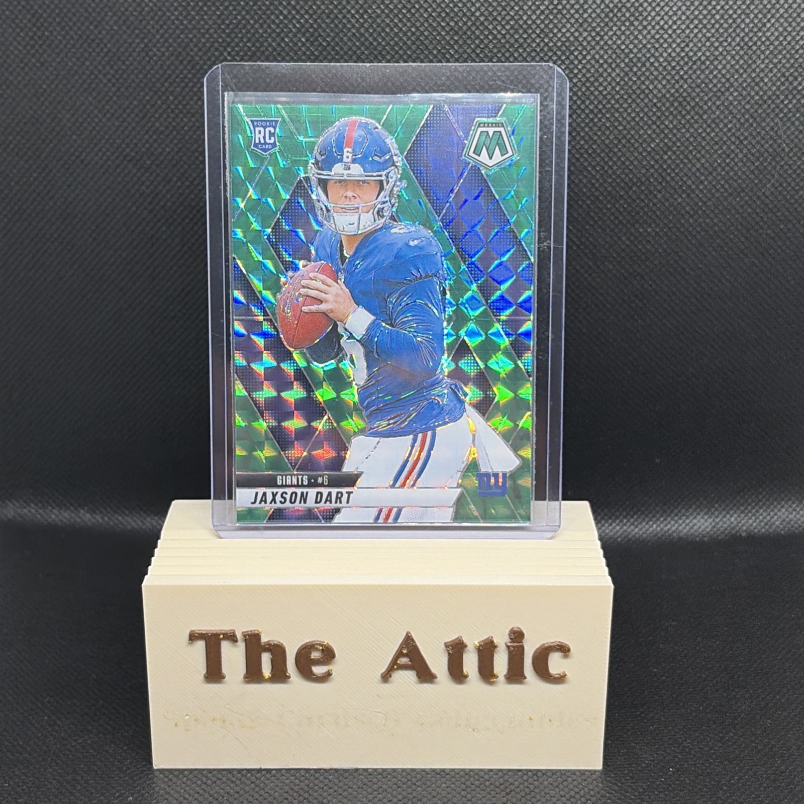 2025 Panini Mosaic Jaxson Dart RC Rookie Green SP Giants #362