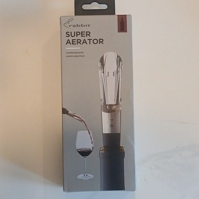 Rabbit Super Aerator Wine Aerator Pourer W6127N Black/Clear Plastic/Metal