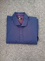 Men Steel & Jelly Long Sleeve Navy Blue Shirt Button-down Size 15 1/2