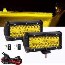 27inch Yellow Led Work Light Bar Flood Spot Combo Fog Offroad Drivingwiring