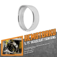Chrome 5.75" Headlight Bezel Trim Ring Cover For Harley Sportster Softail Dyna