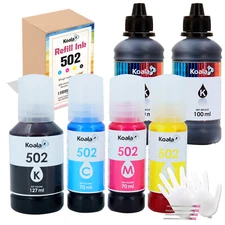 6PK Koala 502 Ink Refill Kit for Printer ET-2760 4760 3850 2850 4850 ST-2000 etc