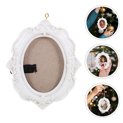  Weihnachts-Fotoornamente, geprägter hängender Bilderrahmen, Ornamente,