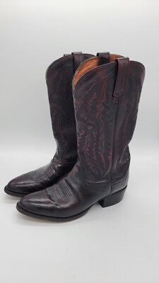 Dan Post Burgundy Red Leather 7.5D Cowboy Boots