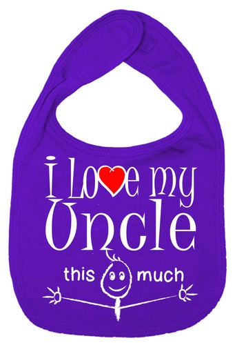 Uncle Baby Bib "I Love My Uncle this much" Niece Nephew Gift - Imagen 2 de 12