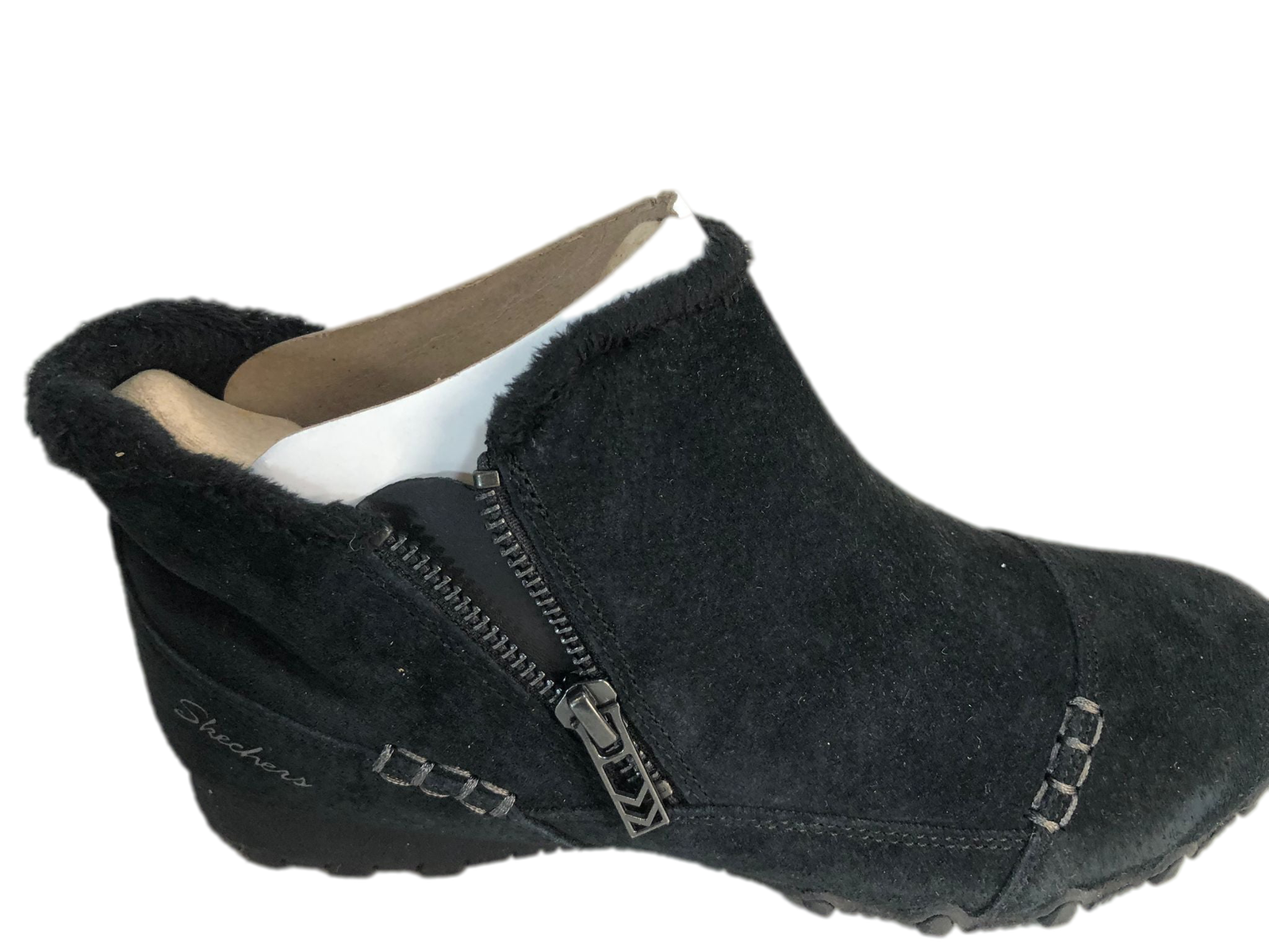 Skechers Relaxed Fit Suede Biker Ankle 