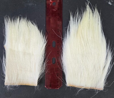 Lot of 2 Goat  '' Natural White '' Hairs & Furs   Fly Tying